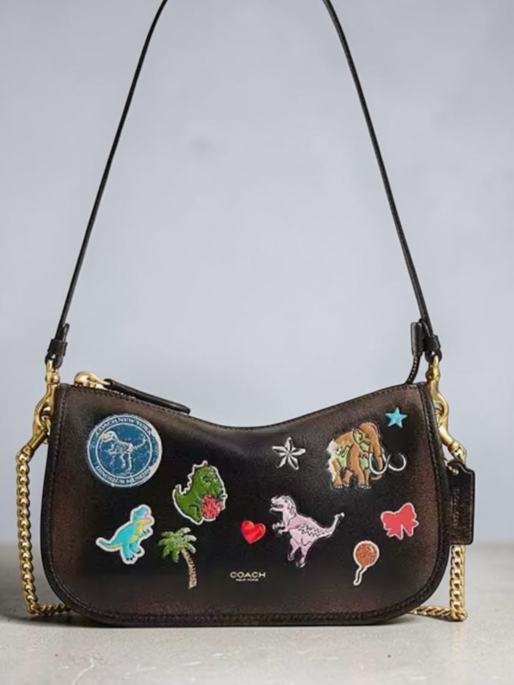 Coach Rexy 10th Birthday Waverly Bag CEG41 Loved Leather Sticker Print NWT